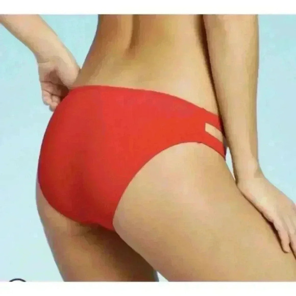 Xhilaration Women's Red Double Straps Cheeky Bikini Swimwear Bottom Extra Large  - Picture 2 of 5